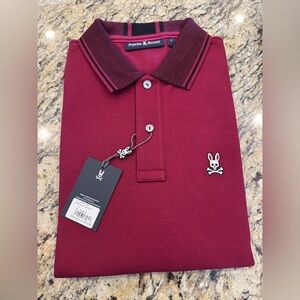 Psycho Bunny Men's Dark Red Polo Shirt